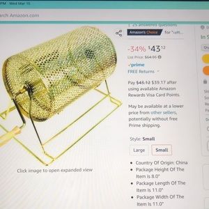 Raffle Ticket Drum (brass colored aluminum)